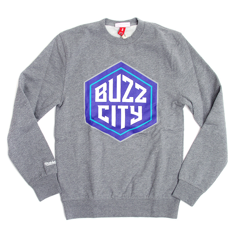 Mitchell and ness Толстовка Mitchell and Ness Buzz City (Buzz City-grey heat)  - цена, описание, фото 1